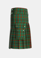 Utility_MacDonagh_Tartan_1104_kilt_left_image_with_pleated_design_and_adjustable_buckles_for_men
