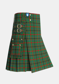 Utility_MacDonagh_Tartan_1104_kilt_side_image_with_pleated_design_and_adjustable_buckles_for_men