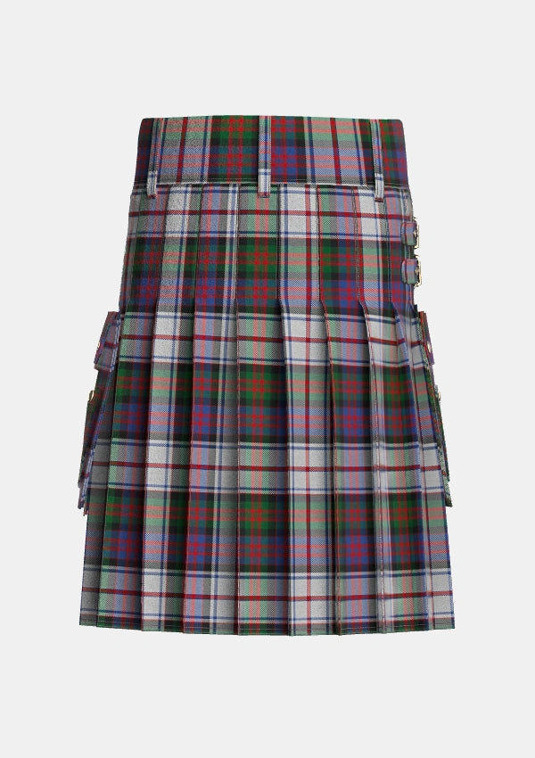 Utility_MacDonald_Dress_Two_Tartan_1998_kilt_back_image_with_pleated_design_and_adjustable_buckles_for_men
