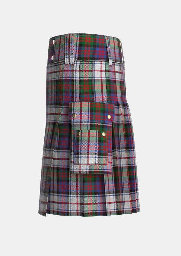 Utility_MacDonald_Dress_Two_Tartan_1998_kilt_left_image_with_pleated_design_and_adjustable_buckles_for_men