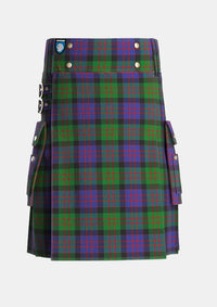 Utility_MacDonald_Tartan_419_kilt_front_image_with_pleated_design_and_adjustable_buckles_for_men