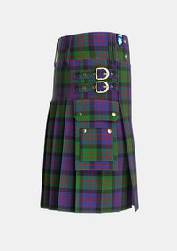 Utility_MacDonald_Tartan_419_kilt_right_image_with_pleated_design_and_adjustable_buckles_for_men