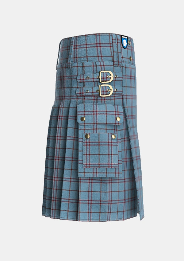 Utility_MacDonald_from_Rawtenstall_Personal_Tartan_2975_kilt_right_image_with_pleated_design_and_adjustable_buckles_for_men