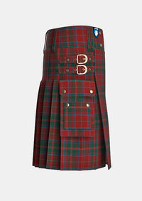 Utility_MacDonald_of_Glencoe_Tartan_1012_kilt_right_image_with_pleated_design_and_adjustable_buckles_for_men