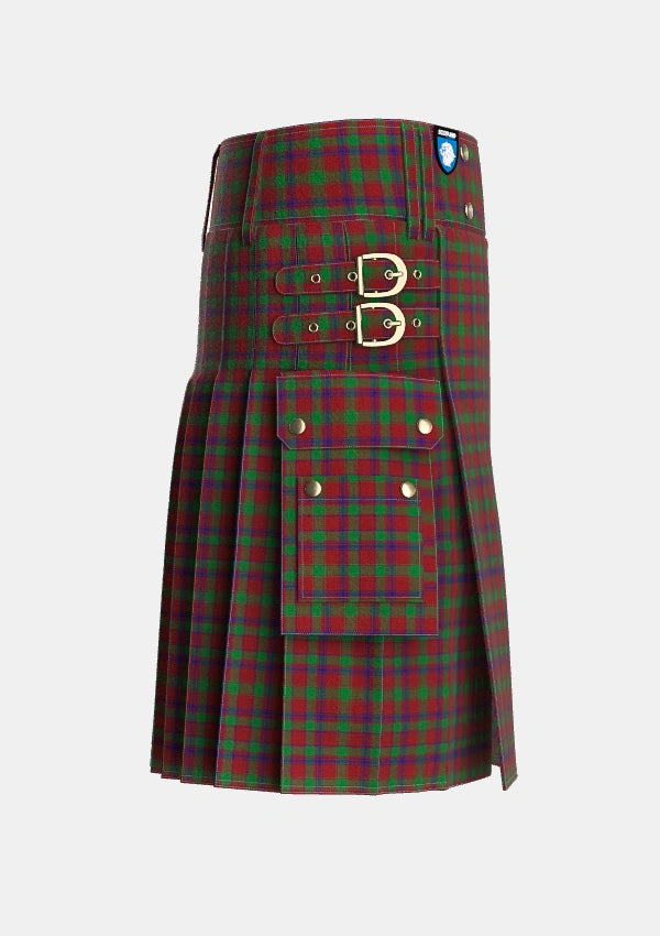Utility_MacDonald_of_Glengarry_Full_Dress_Tartan_3274_kilt_right_image_with_pleated_design_and_adjustable_buckles_for_men