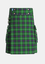 Utility_MacDonald_of_The_Isles_2_Tartan_1366_kilt_front_image_with_pleated_design_and_adjustable_buckles_for_men