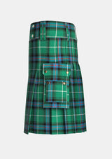 Utility_MacDonald_of_the_Isles_Hunting_Ancient_Tartan_kilt_left_image_with_pleated_design_and_adjustable_buckles_for_men