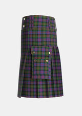 Utility_MacDonell_of_Glengarry_2_Tartan_472_kilt_left_image_with_pleated_design_and_adjustable_buckles_for_men