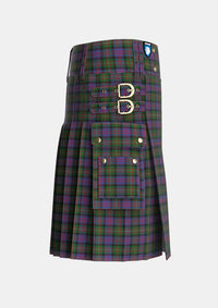 Utility_MacDonell_of_Glengarry_2_Tartan_472_kilt_right_image_with_pleated_design_and_adjustable_buckles_for_men