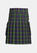 Utility_MacDonell_of_Glengarry_3_Tartan_473_kilt_back_image_with_pleated_design_and_adjustable_buckles_for_men