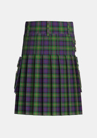Utility_MacDonell_of_Glengarry_3_Tartan_473_kilt_back_image_with_pleated_design_and_adjustable_buckles_for_men