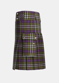 Utility_MacDonell_of_Glengarry_Dress_Tartan_1999_kilt_left_image_with_pleated_design_and_adjustable_buckles_for_men