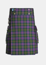 Utility_MacDonell_of_Glengarry_Tartan_471_kilt_front_image_with_pleated_design_and_adjustable_buckles_for_men