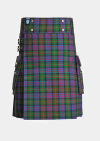 Utility_MacDonell_of_Glengarry_Tartan_471_kilt_front_image_with_pleated_design_and_adjustable_buckles_for_men