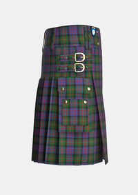 Utility_MacDonell_of_Glengarry_Tartan_471_kilt_right_image_with_pleated_design_and_adjustable_buckles_for_men