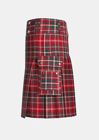 Utility_MacDougall_Modern_Tartan_kilt_left_image_with_pleated_design_and_adjustable_buckles_for_men
