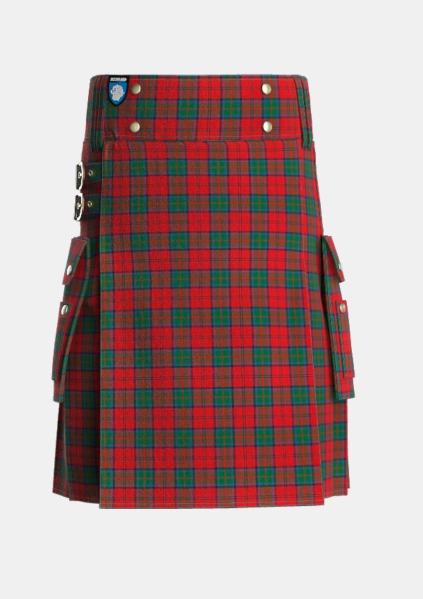 Utility_MacDuff_4_Tartan_1453_kilt_front_image_with_pleated_design_and_adjustable_buckles_for_men