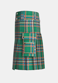 Utility_MacFarlane_Hunting_Ancient_Tartan_kilt_left_image_with_pleated_design_and_adjustable_buckles_for_men