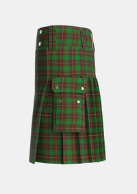 Utility_MacFie_Hunting_Tartan_3368_kilt_left_image_with_pleated_design_and_adjustable_buckles_for_men