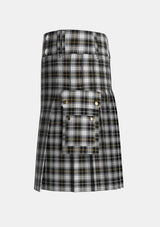 Utility_MacFie_of_Colonsay_Dress_Tartan_3369_kilt_left_image_with_pleated_design_and_adjustable_buckles_for_men