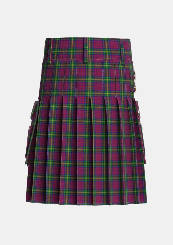 Utility_MacGaugh_Tartan_3370_kilt_back_image_with_pleated_design_and_adjustable_buckles_for_men