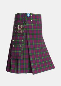 Utility_MacGaugh_Tartan_3370_kilt_side_image_with_pleated_design_and_adjustable_buckles_for_men