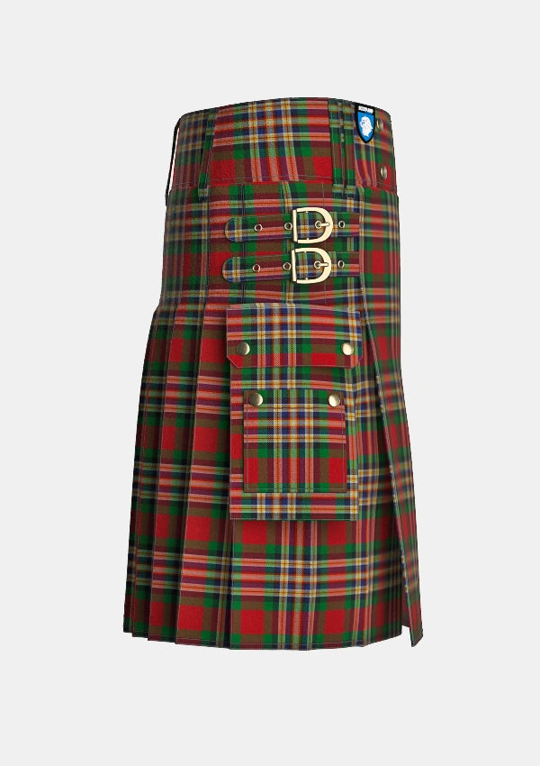 Utility_MacGill_Tartan_1487_kilt_right_image_with_pleated_design_and_adjustable_buckles_for_men