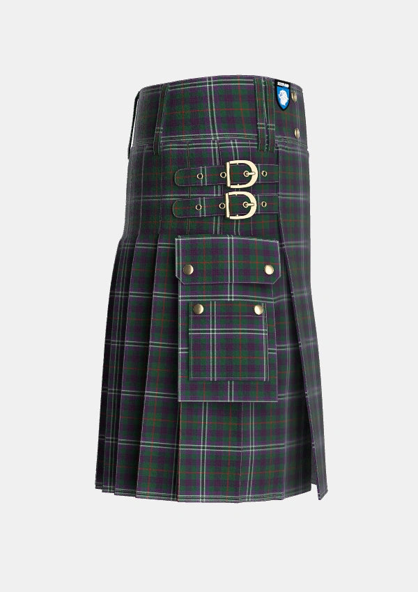 Utility_MacGlynn_Tartan_6083_kilt_right_image_with_pleated_design_and_adjustable_buckles_for_men