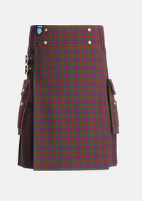 Utility_MacGowan_Tartan_5681_kilt_front_image_with_pleated_design_and_adjustable_buckles_for_men