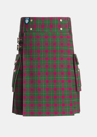 Utility_MacGregor_of_Cardney_Tartan_1285_kilt_front_image_with_pleated_design_and_adjustable_buckles_for_men