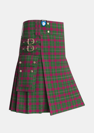 Utility_MacGregor_of_Cardney_Tartan_1285_kilt_side_image_with_pleated_design_and_adjustable_buckles_for_men