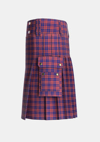 Utility_MacGregor_of_Glengyle_Tartan_450_kilt_left_image_with_pleated_design_and_adjustable_buckles_for_men