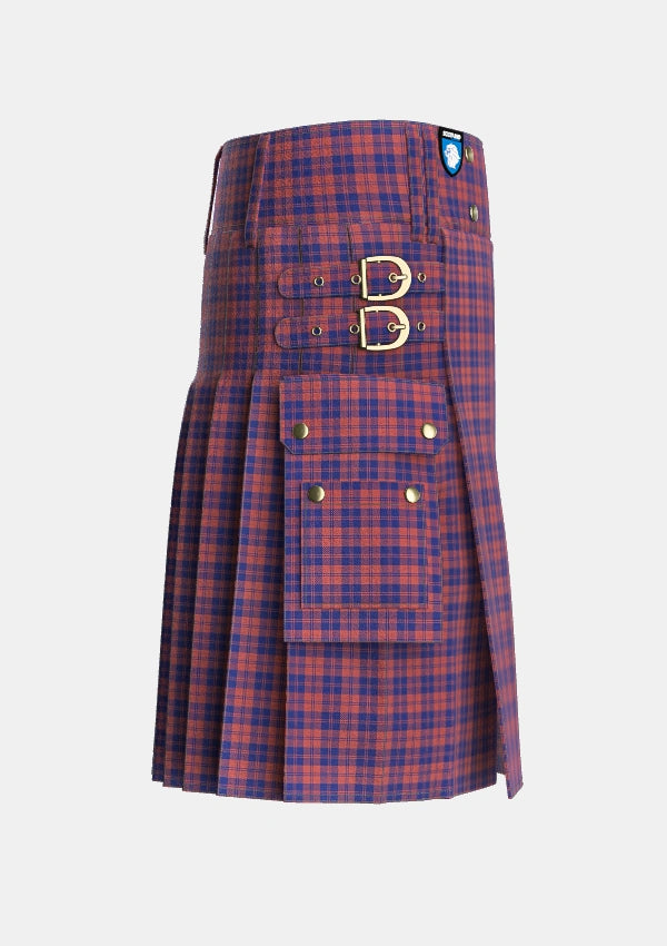 Utility_MacGregor_of_Glengyle_Tartan_450_kilt_right_image_with_pleated_design_and_adjustable_buckles_for_men