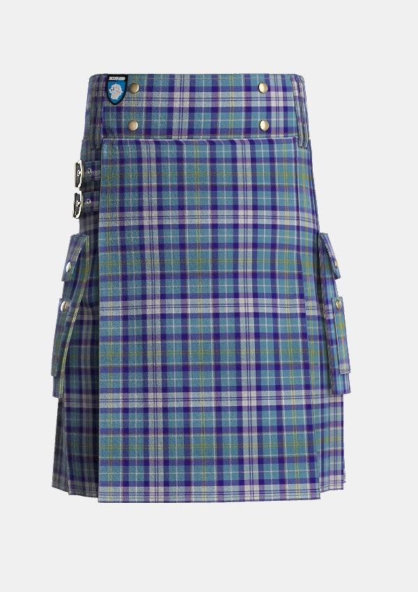 Utility_MacHinery_Dress_Tartan_3389_kilt_front_image_with_pleated_design_and_adjustable_buckles_for_men