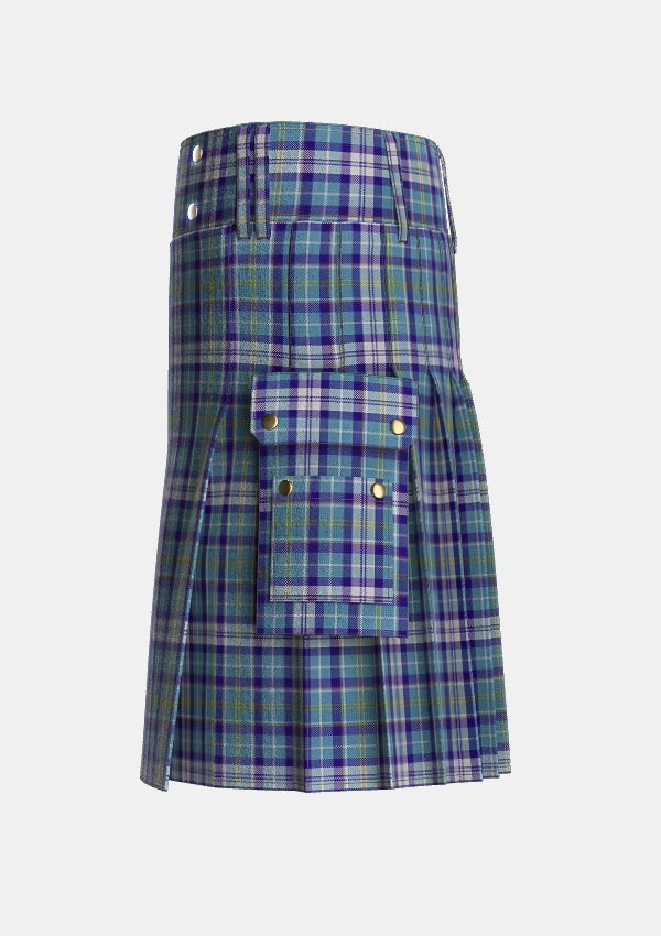 Utility_MacHinery_Dress_Tartan_3389_kilt_left_image_with_pleated_design_and_adjustable_buckles_for_men