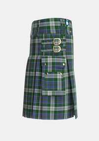 Utility_MacInnes_Dress_Tartan_923_kilt_right_image_with_pleated_design_and_adjustable_buckles_for_men