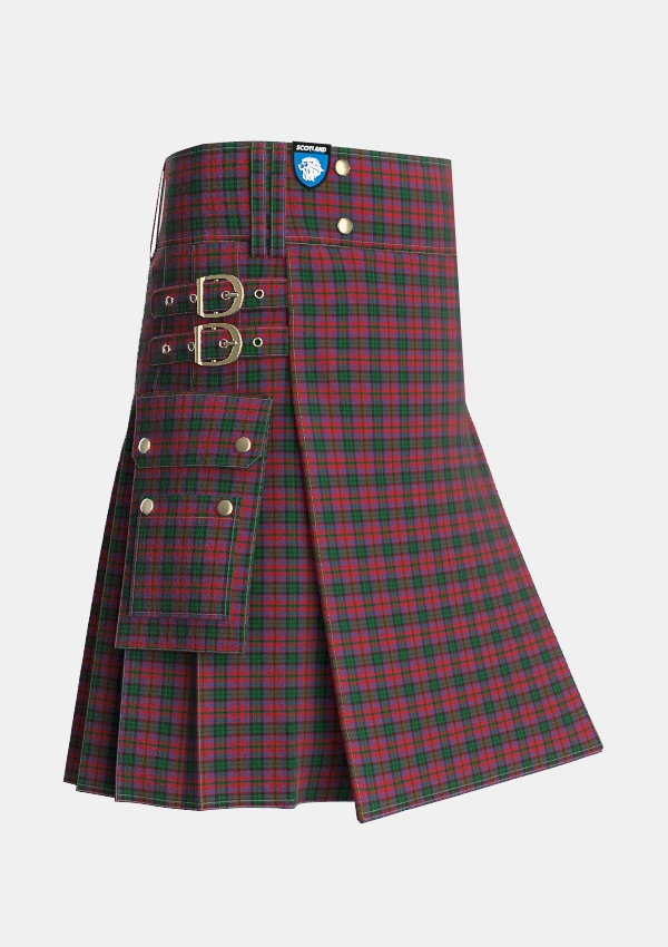 Utility_MacInroy_Tartan_1081_kilt_side_image_with_pleated_design_and_adjustable_buckles_for_men
