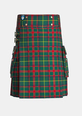 Utility_MacIntosh_Hunting_Modern_Tartan_kilt_front_image_with_pleated_design_and_adjustable_buckles_for_men
