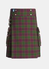 Utility_MacIntyre_and_Glenorchy_Tartan_3395_kilt_front_image_with_pleated_design_and_adjustable_buckles_for_men