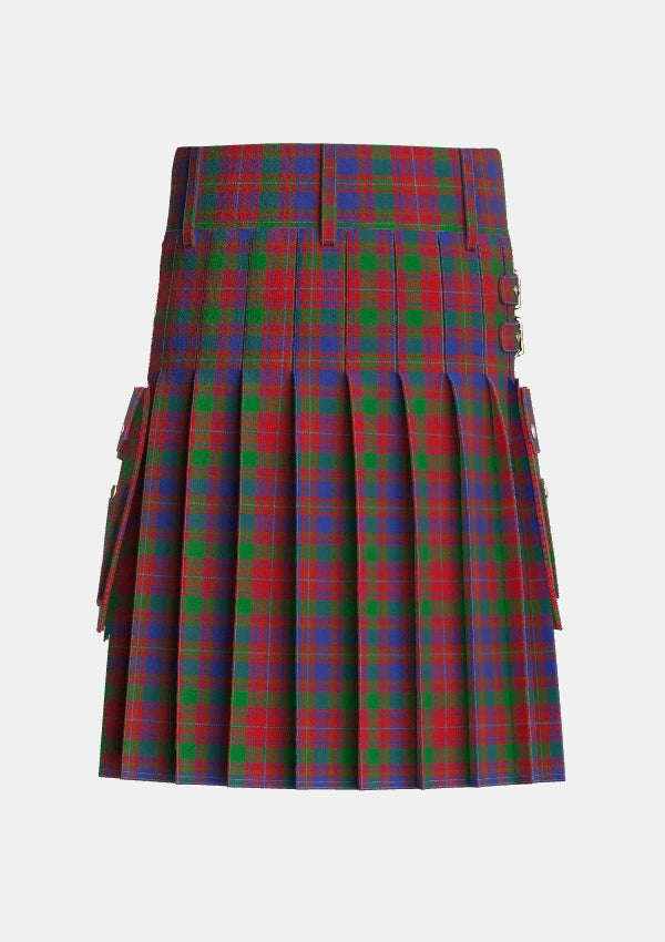 Utility_MacIntyre_of_Gatehouse_Tartan_402_kilt_back_image_with_pleated_design_and_adjustable_buckles_for_men