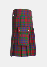 Utility_MacIntyre_of_Gatehouse_Tartan_402_kilt_left_image_with_pleated_design_and_adjustable_buckles_for_men