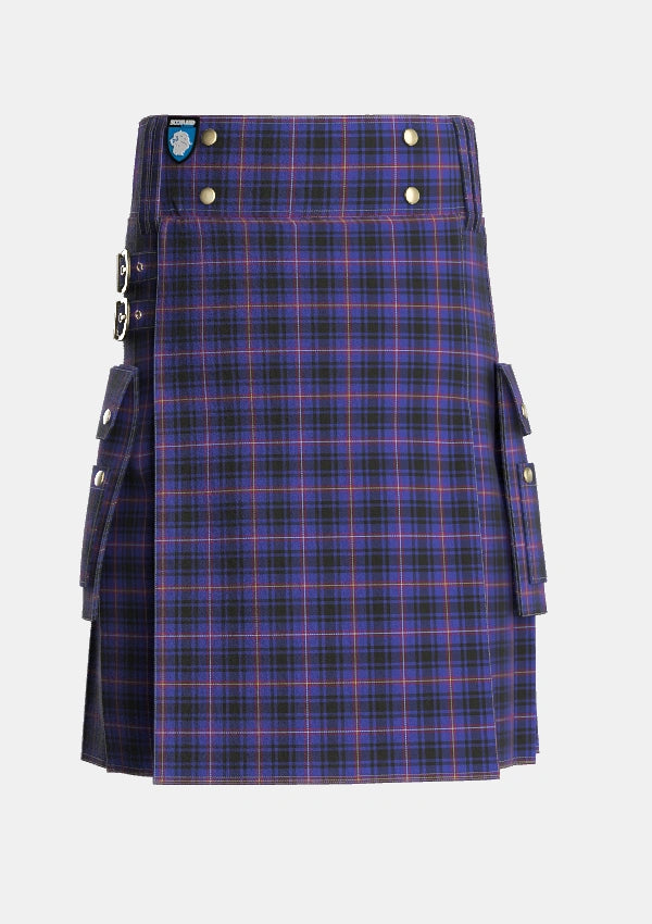 Utility_MacIver_of_Strome_Personal_Tartan_5810_kilt_front_image_with_pleated_design_and_adjustable_buckles_for_men