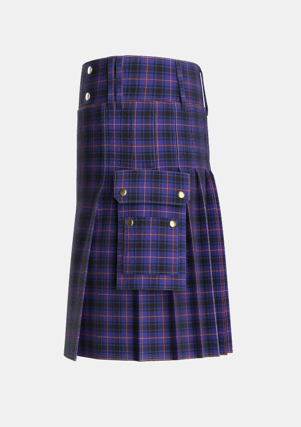 Utility_MacIver_of_Strome_Personal_Tartan_5810_kilt_left_image_with_pleated_design_and_adjustable_buckles_for_men