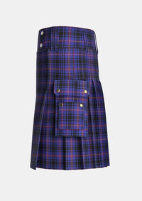Utility_MacIver_of_Strome_Tartan_5810_kilt_left_image_with_pleated_design_and_adjustable_buckles_for_men