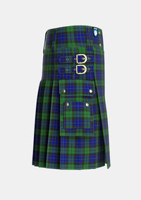 Utility_MacKay_1_Tartan_703_kilt_right_image_with_pleated_design_and_adjustable_buckles_for_men