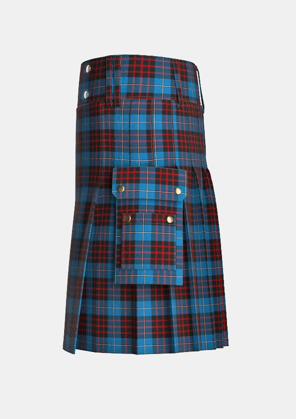 Utility_MacKean_Tartan_1442_kilt_left_image_with_pleated_design_and_adjustable_buckles_for_men