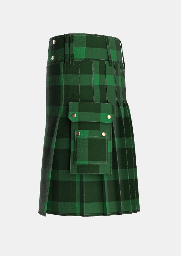 Utility_MacKillen_Hunting_Tartan_2849_kilt_left_image_with_pleated_design_and_adjustable_buckles_for_men