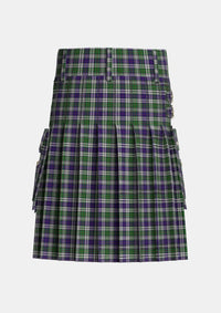 Utility_MacKinlay_Dress_Tartan_4564_kilt_back_image_with_pleated_design_and_adjustable_buckles_for_men