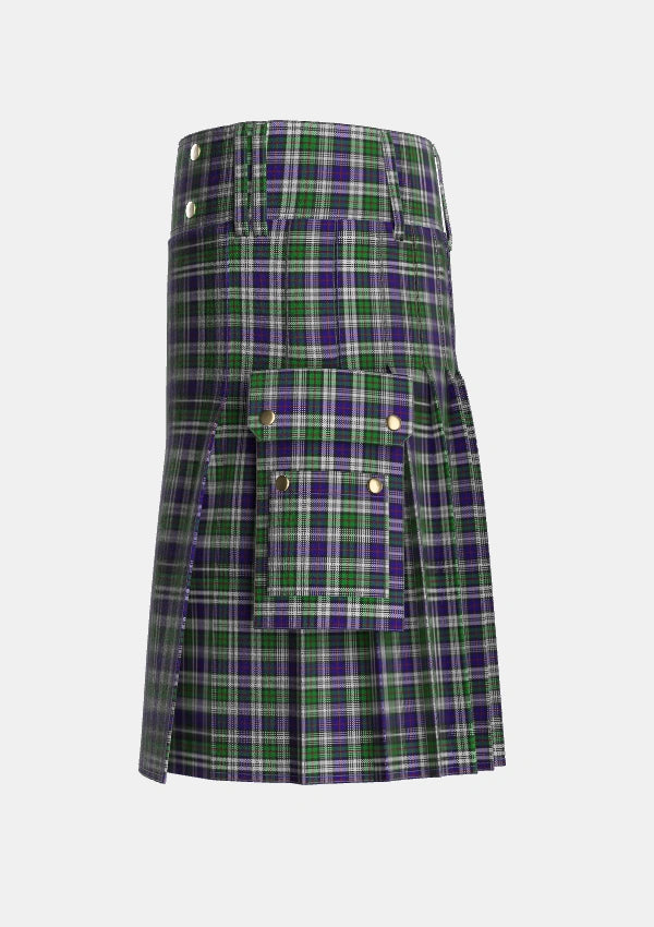 Utility_MacKinlay_Dress_Tartan_4564_kilt_left_image_with_pleated_design_and_adjustable_buckles_for_men