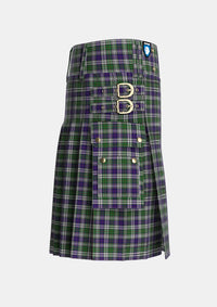 Utility_MacKinlay_Dress_Tartan_4564_kilt_right_image_with_pleated_design_and_adjustable_buckles_for_men